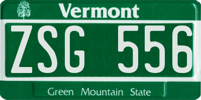 VT license plate ZSG556