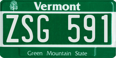 VT license plate ZSG591