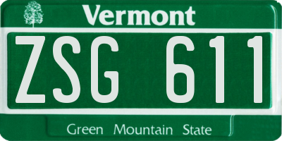 VT license plate ZSG611