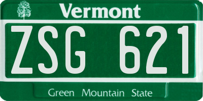 VT license plate ZSG621