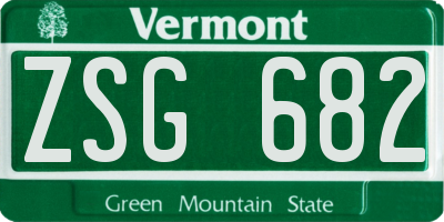 VT license plate ZSG682