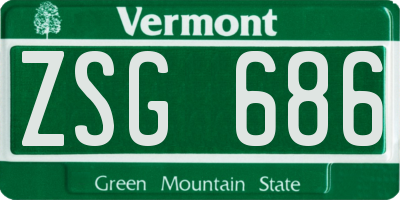 VT license plate ZSG686
