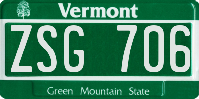 VT license plate ZSG706