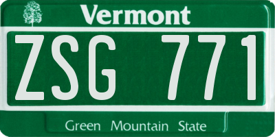 VT license plate ZSG771