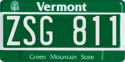 VT license plate ZSG811
