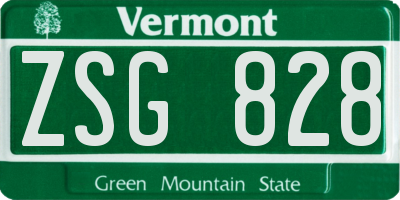 VT license plate ZSG828