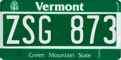 VT license plate ZSG873