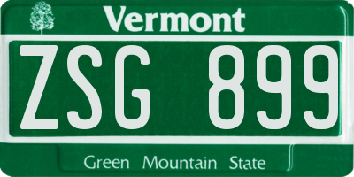VT license plate ZSG899