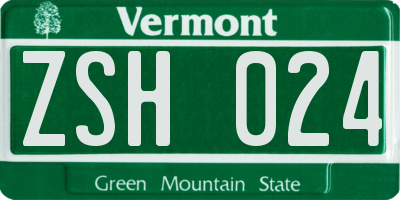 VT license plate ZSH024