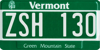 VT license plate ZSH130