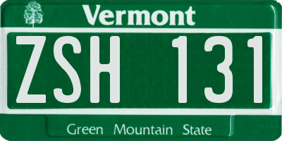 VT license plate ZSH131