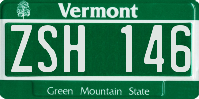 VT license plate ZSH146