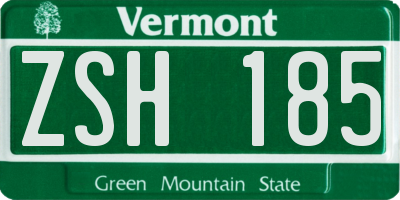 VT license plate ZSH185