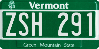 VT license plate ZSH291