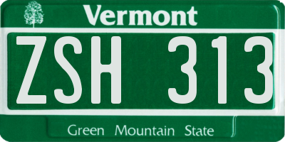 VT license plate ZSH313