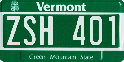 VT license plate ZSH401