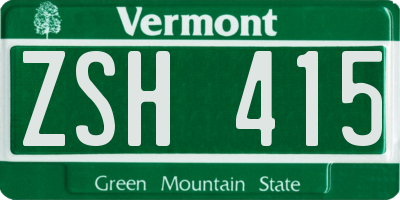 VT license plate ZSH415