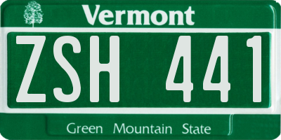 VT license plate ZSH441