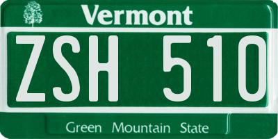 VT license plate ZSH510