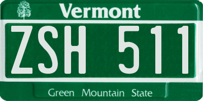 VT license plate ZSH511