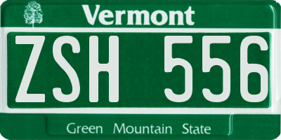 VT license plate ZSH556