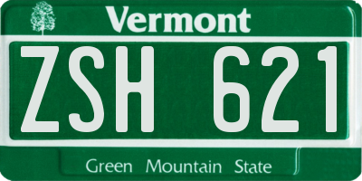 VT license plate ZSH621