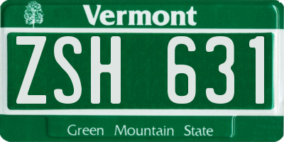 VT license plate ZSH631