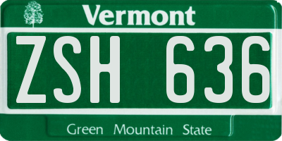 VT license plate ZSH636