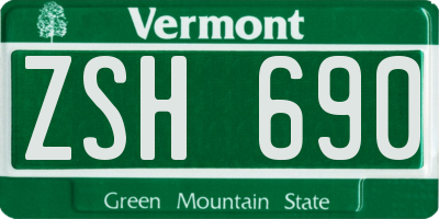 VT license plate ZSH690