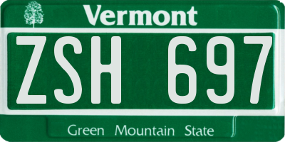 VT license plate ZSH697