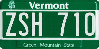 VT license plate ZSH710