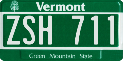 VT license plate ZSH711
