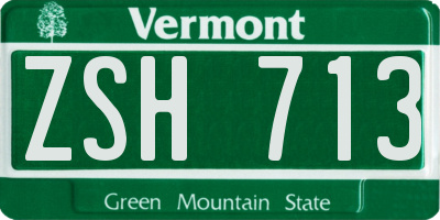 VT license plate ZSH713