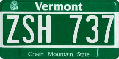 VT license plate ZSH737