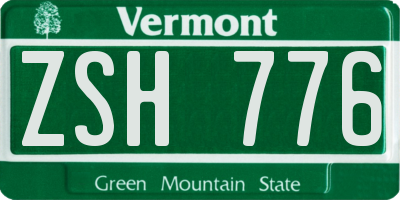 VT license plate ZSH776