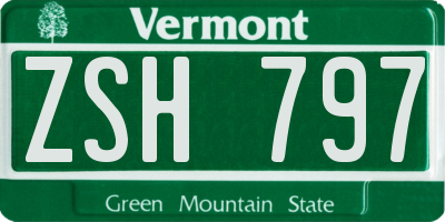 VT license plate ZSH797