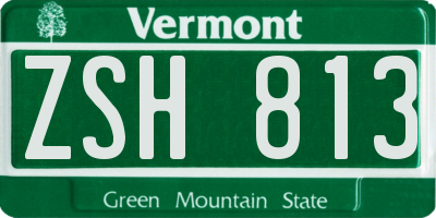 VT license plate ZSH813