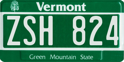 VT license plate ZSH824