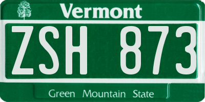 VT license plate ZSH873