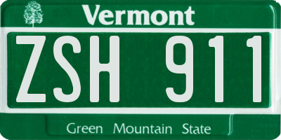 VT license plate ZSH911