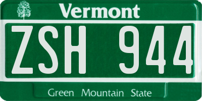 VT license plate ZSH944