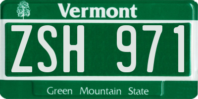 VT license plate ZSH971