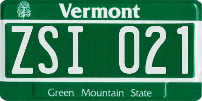 VT license plate ZSI021