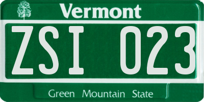 VT license plate ZSI023