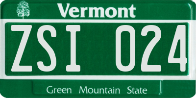 VT license plate ZSI024