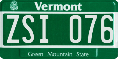 VT license plate ZSI076