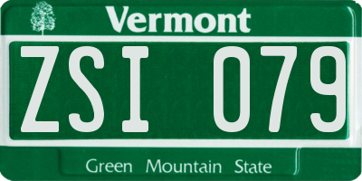 VT license plate ZSI079