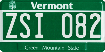VT license plate ZSI082