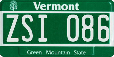 VT license plate ZSI086