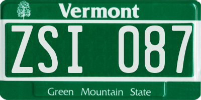 VT license plate ZSI087